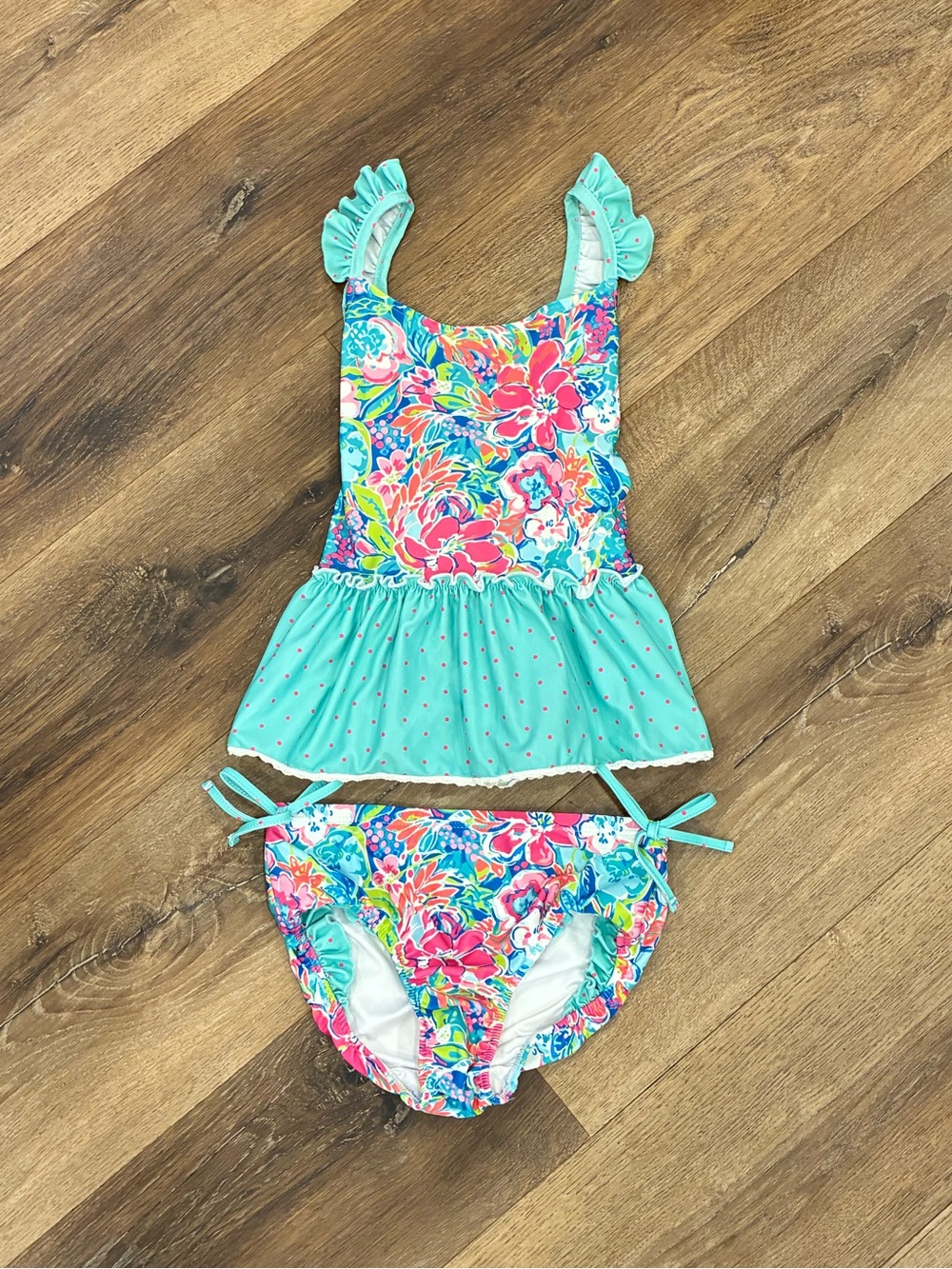 SweeyHoney Tropical Two Piece Swim Suit Tankini Summer Vacation Beach 8 Girl